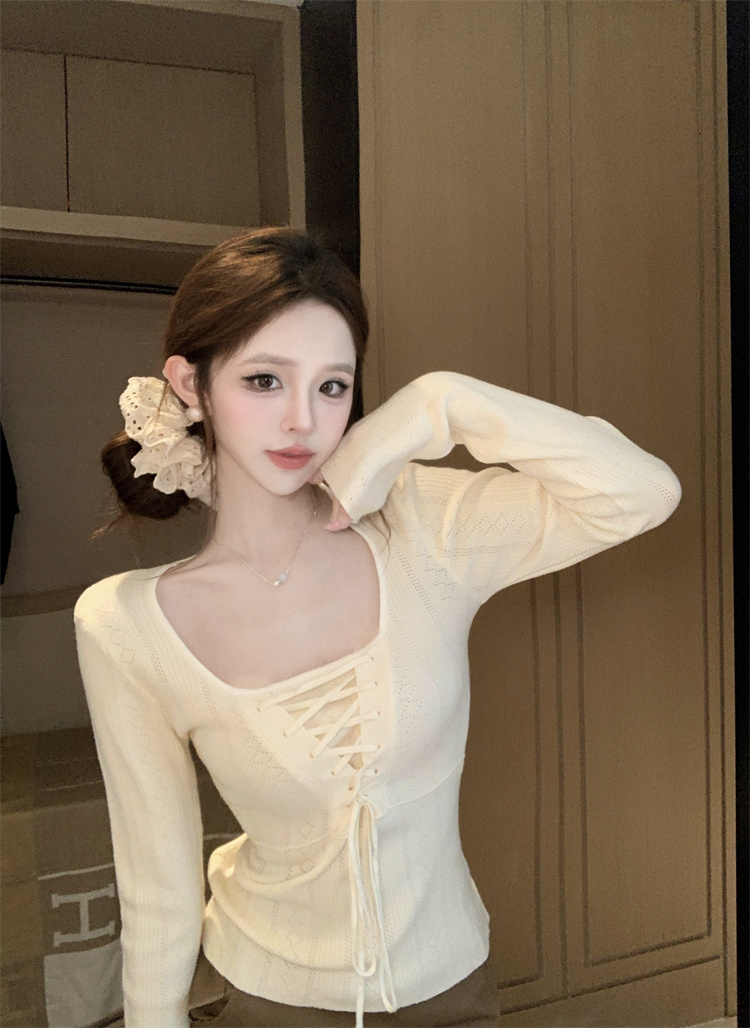 PF26546# 套头修身显瘦针织长袖打底衫秋冬款短款百搭女裝貨源服裝批發
