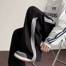 批发牛仔裤青少年春秋季直筒宽松阔腿裤2024新款裤子美式潮牌长裤潮流