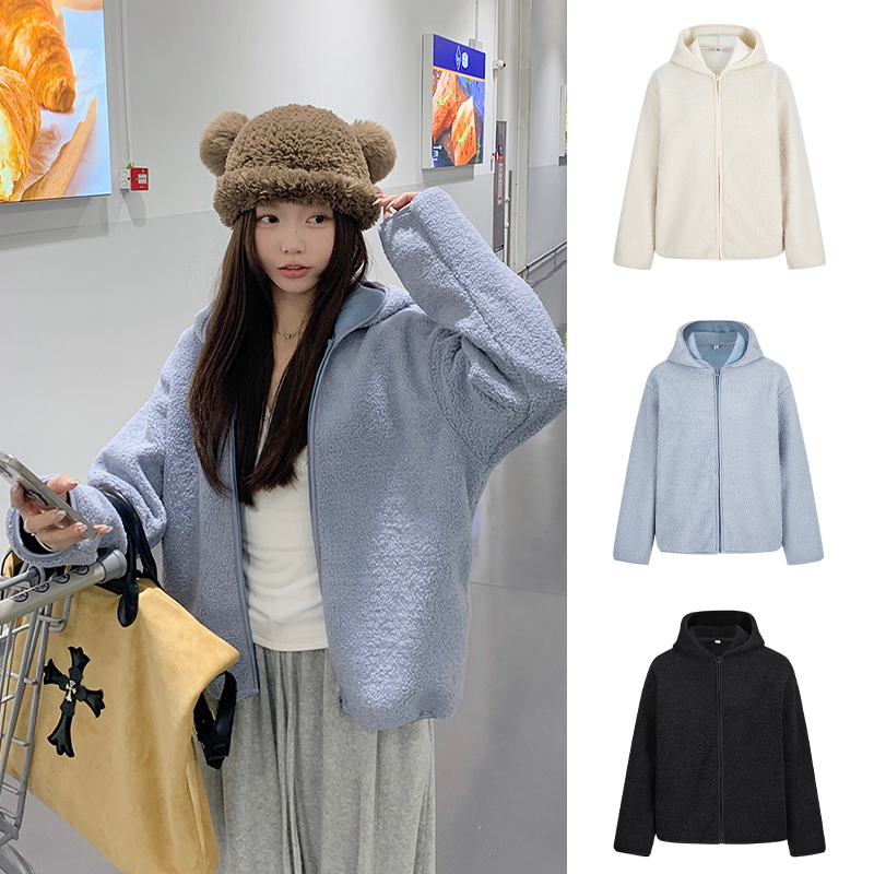 LN68127# -暖绒小羊羔·新款小个子秋冬季休闲羊羔毛摇粒绒外套女 服裝批發女裝批發服飾貨源