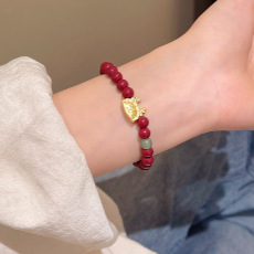 批发抖音爆款本命年龙年手链女复古平安扣手环男女同款串珠手串手饰品