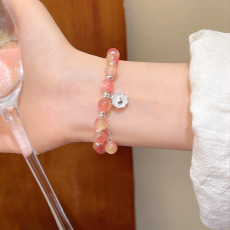 批发小众高级感爱心猫眼石手链女高级感百搭气质串珠手串网红手饰