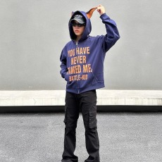 批发重磅纯棉美式复古斑驳字母杜宾犬小恶魔连帽衫拉链卫衣外套男女潮