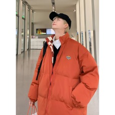 批发两面穿羽绒棉服外套男冬加厚潮牌oversize格子情侣面包服棉衣袄子