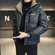 批发实拍2024冬季潮牌羽绒服男百搭加厚白鸭绒保暖连帽外套