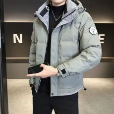 批发实拍2024冬季潮牌羽绒服男百搭韩版简约加厚白鸭绒保暖连帽外套
