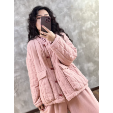 批发棉麻复古中国风棉衣棉服女2026年冬季新中式简约文艺加厚短款<b class='q'>外套</b>