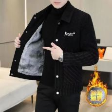 批发呢子外套男士<b class='q'>冬</b>季新款休闲加绒加厚翻领青年夹克潮流时尚男装上衣