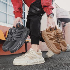 批发棉鞋男款<b class='q'>冬</b>季2024新款马丁靴加绒加厚男鞋保暖面包鞋前系带雪地靴