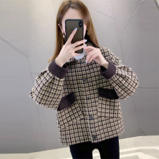 批发加绒加厚外套<b class='q'>女</b>秋2025年新款韩版英伦风毛呢宽松显瘦休闲<b class='q'>小</b><b class='q'>西服</b>