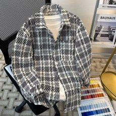 批发2024春秋季港<b class='q'>风</b>潮牌宽松痞帅青少年夹克上衣小香<b class='q'>风</b>格子衬衫外套男