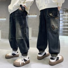 批发儿童装加绒加厚春秋款新款<b class='q'>冬</b>季中大童保暖宽松长裤（复合奥粒绒）