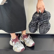 批发厚底拼色真皮增高老爹鞋女2025新款时尚透气<b class='q'>休闲</b>复古运动鞋