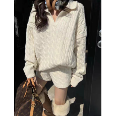 批发针织套装短款<b class='q'>休闲</b>百搭2025年春秋季新款宽松显瘦两件套