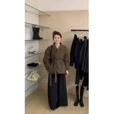 批发韩版百搭宽松纯色保暖羽绒服外套配腰带含90%白鸭绒