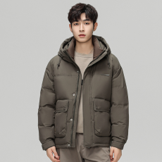 批发冬季数据款国标羽绒时尚男款帅气抗寒保暖白鸭绒羽绒服连帽外套