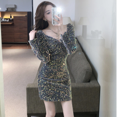 批发实拍~ 新款性感名媛小心机亮片蹦迪约会气质修身礼服<b class='q'>连衣裙</b>
