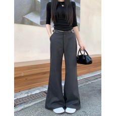 批发实拍！实价不减！加厚直筒垂坠感呢料拖地裤显瘦百搭阔腿长裤