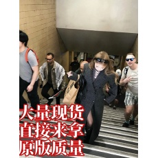批发FuunJ哥本千金100羊毛收腰中长款毛呢外套女千鸟格高级感呢子大衣