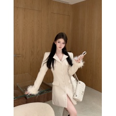 批发气质高级感时尚轻奢秋冬小香风编织中长款呢子西装<b class='q'>外套</b>