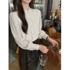 批发实拍实价花边立领加绒内衬蕾丝<b class='q'>衬衫女</b>设计感气质内搭打底小衫上衣