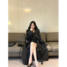 实拍实价灰色立领呢子大衣女秋冬新款赫本风气质小众复古收腰外套