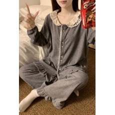 批发实拍实价秋冬新款加厚可爱毛巾绒蕾丝花边拼接家居服<b class='q'>套装</b>