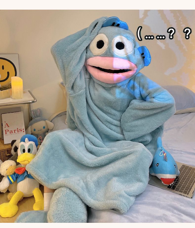 网红直播抖音同款连体青蛙睡衣女冬季法兰绒加厚搞怪睡袍家居服