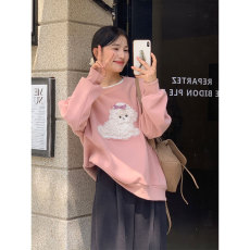批发后包边原版品质-纯棉加厚复合-非反光面料长袖<b class='q'>T</b><b class='q'>恤</b>女