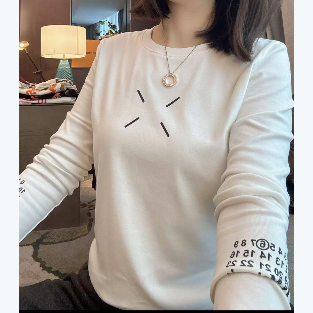 PF27992#新款时尚秋冬长袖打底衫女休闲潮流百搭遮肉显瘦大码T恤女裝貨源服裝批發