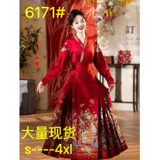 批发<b class='q'>红色</b>马面裙套装2026新款上衣敬酒服新娘小个子汉服订婚礼服回门服