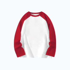 儿童圆领牛角肩插色长袖T恤撞色纯棉精梳紧密210克后包领一件可拿