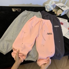 批发华棉奥粒绒复合同底同色女童加绒运动裤新款秋冬季中童保暖卫裤