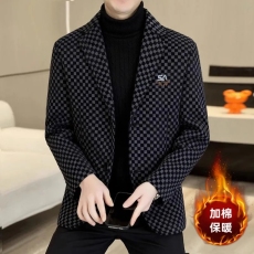 批发秋冬新款呢子西装外套男士短款西服<b class='q'>风</b>衣休闲男装修身加厚毛呢大衣