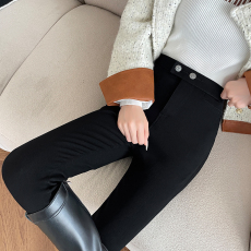 批发5092#黑色<b class='q'>打底裤</b>女外穿春秋冬弹力紧身铅笔裤秋冬加绒黑裤小脚裤