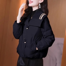 批发冬款女装2024年新款赫本独特超好看品牌小个子黑色羽绒棉服棉袄