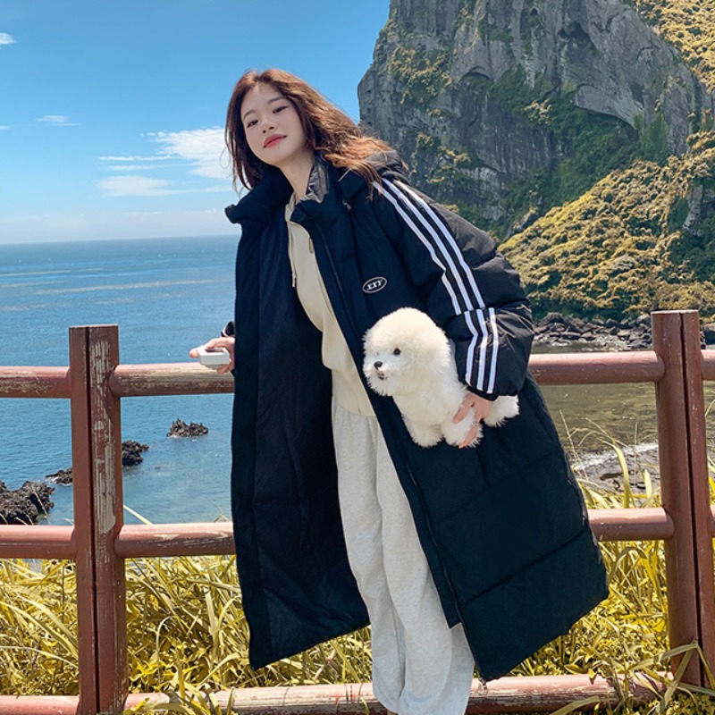 우유 fufu 다운 재킷 여성 2026 새로운 겨울 면 의류 한 부서 달콤함 3개 바 중간 길이 면 옷 패딩 재킷 bf