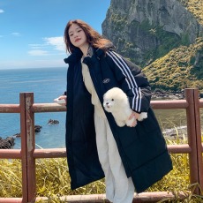 批发奶fufu<b class='q'>羽绒服</b>女2025新款冬季棉服韩系甜美三条杠中长棉衣面包服bf