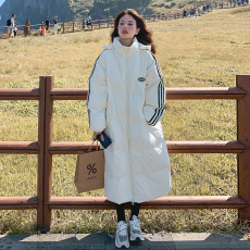 批发奶fufu<b class='q'>羽绒服</b>女冬季2025新款情侣韩系学院风<b class='q'>中长款</b>羽绒棉服女外套