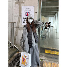 批发实价有货韩系穿搭灰色宽松长袖毛衣女春季新款百搭简约针织衫马甲