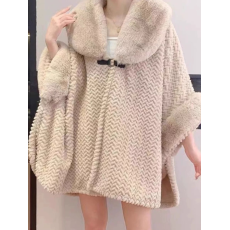 批发斗篷披肩毛茸茸外套<b class='q'>女</b>清子人间富贵气质秋冬春季新款毛呢大衣加绒