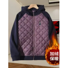 批发春秋冬季爆款休闲拼色加绒加厚短宽松显瘦保暖撞色洋气连帽卫衣女