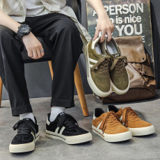 批发2024秋<b class='q'>冬</b>新款男士运动休闲鞋潮流百搭德训鞋绒面滑板鞋学生鞋批发