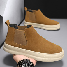 批发2024年<b class='q'>秋</b>冬新款中帮板鞋男士运动百搭休闲鞋套脚一脚蹬马丁靴男鞋