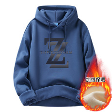 批发卫衣男2024新款连帽潮流春秋潮牌宽松男加绒加厚上衣时尚外套上衣