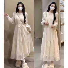 批发大码胖mm2026秋季新款蕾丝甜美<b class='q'>连衣裙</b>女装高端精致打底a字长裙子