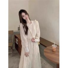 批发温柔风超仙长袖<b class='q'>连衣裙</b>女初秋法式初恋公主长裙甜美气质内搭打底裙