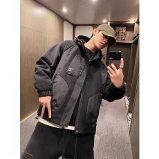 批发2024爆款男士拼接连帽外穿防寒棉衣男加厚冲锋衣百搭宽松外套