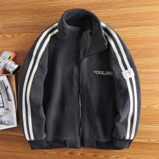 批发2024秋冬季款奥粒绒外套男款高级感帅气潮流保暖加厚立领宽夹克