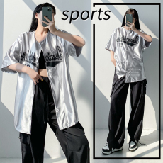 批发爵士舞男女T恤裤子套装嘻哈<b class='q'>街舞</b>演出服团体定制外套<b class='q'>服装</b>