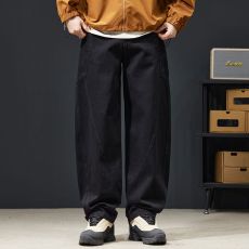 批发实拍2024秋冬新款牛仔裤男士宽松直筒休闲男生潮牌黑色长裤子